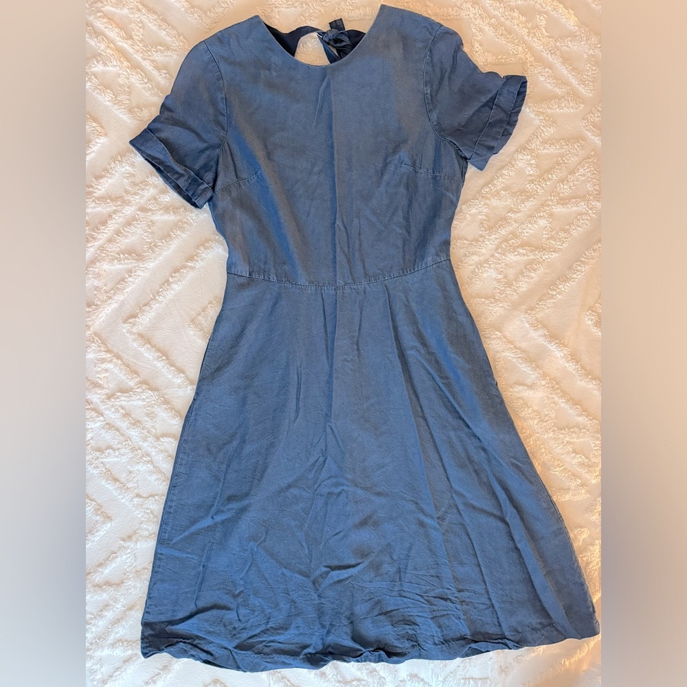 Banana Republic Women's Blue Chambray Backless Dress